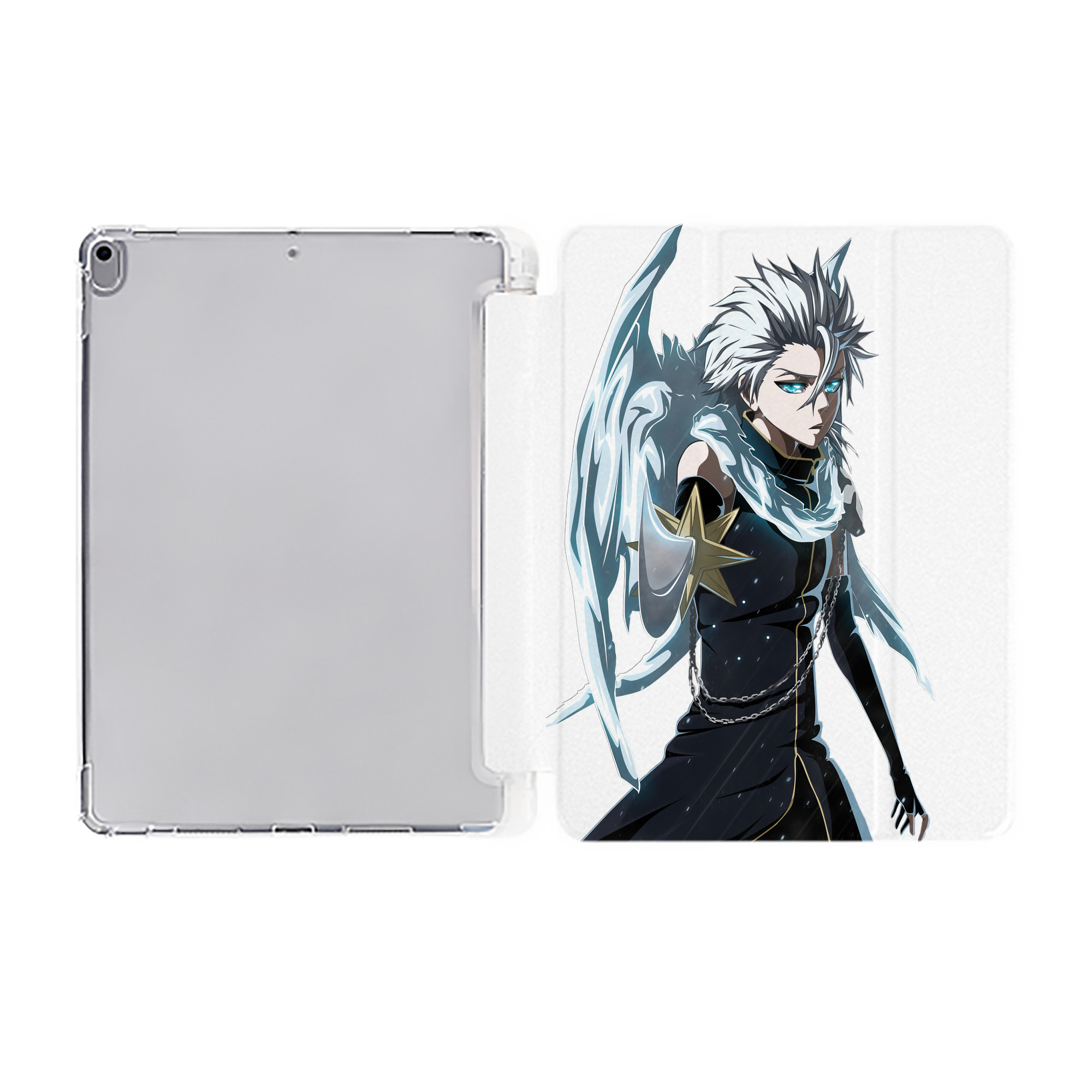 （画像用） ブリーチ 日番谷冬獅郎（ひつがや とうしろう） BLEACH Hitsugaya Toushirou IPad ケース ペン収納付き 三つ折りスタンド PUレザー×シリコン 対応機種9.5/10.5/10.9インチ